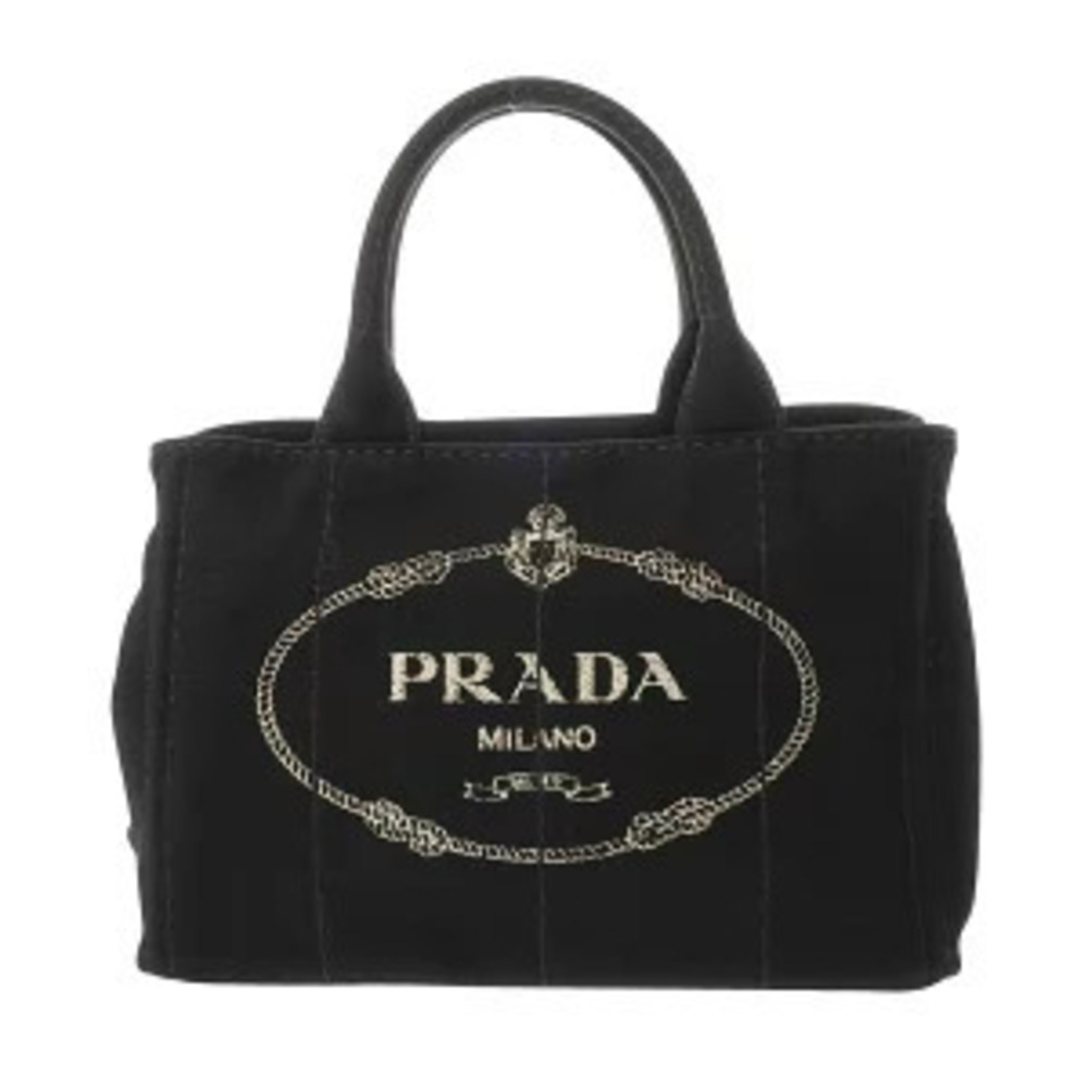 Prada Canapa Tote Black Canvas Handbag